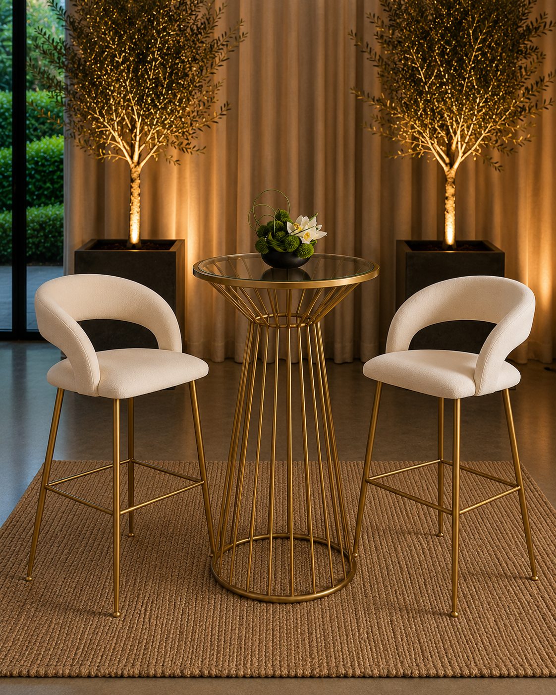 Sienna gold cocktail set for corporate evenings
