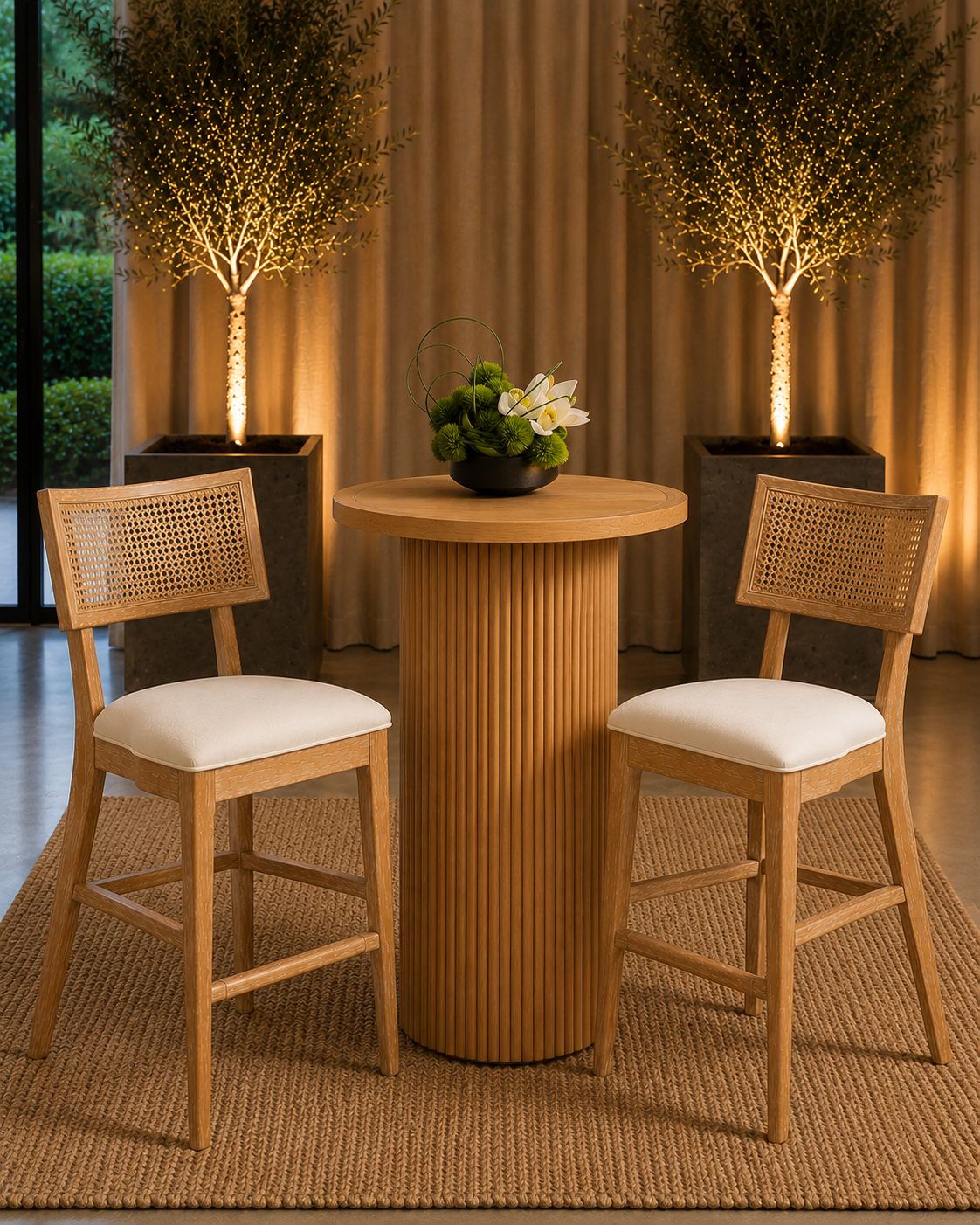 Oslo cane cocktail set for garden celebrations